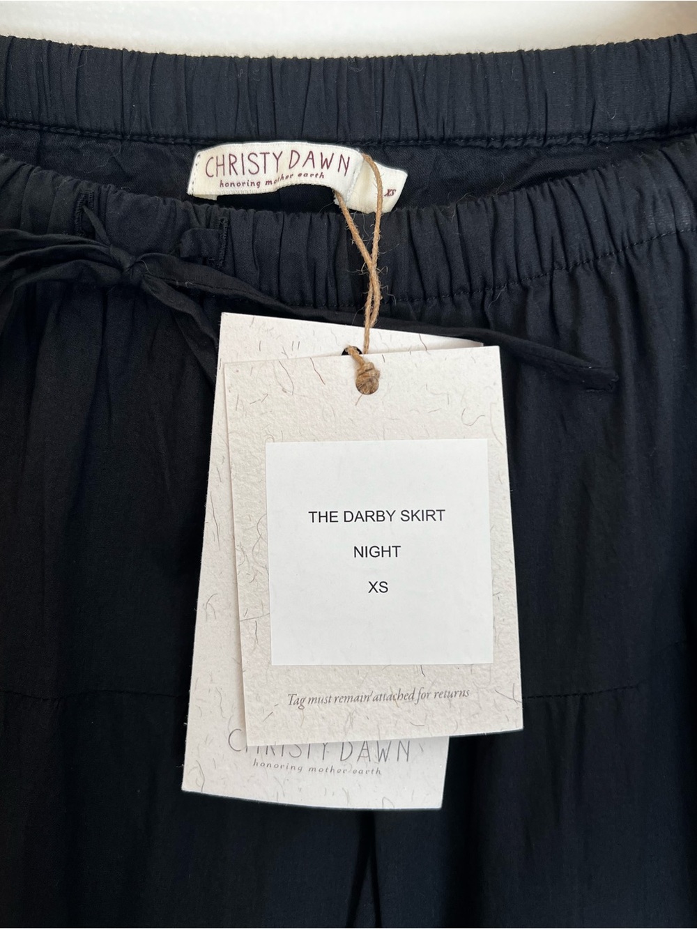Christy Dawn The Darby Skirt Midnight Black XS NWT Cottagecore Neutral Feminine - Picture 3 of 7